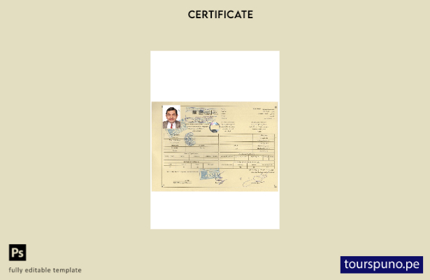 Plantilla de certificado de nacimiento de Afganistán lista para imprimir